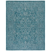 SAFAVIEH Courtyard Darin Botanical Indoor/Outdoor Area Rug, Turquoise, 8' x 10'