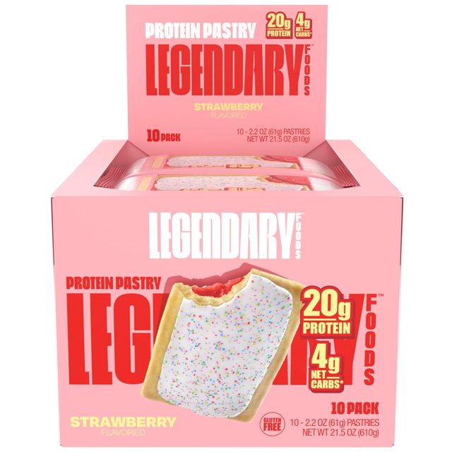 20g Protein Pastry - Low Carb Meal Replacement Bar - Low Glycemic, Gluten Free Protien Snacks - Healthy Keto Snack Box, 10x Zero Sugar Energy Bars - Bariatric Diabetic Friendly