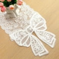 thumbnail image 6 of Deeceymbur White Lace Bow Table Runner Long Tablecloth for Coffee Table TV Cabinet Home Decor, 6 of 8