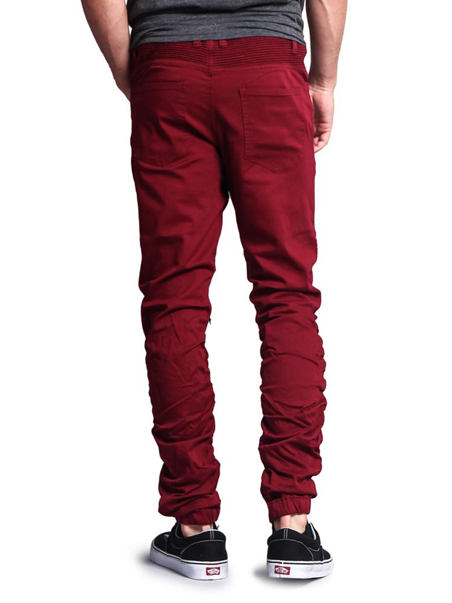 Burgundy twill joggers sale