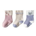thumbnail image 2 of Dyfzdhu 3 Pairs Autumn Winter Toddler Socks Kids Boys Girls Cotton Socks Thick Warm Thermal Cozy Crew Socks, 2 of 4