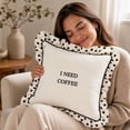 thumbnail image 6 of Clearence! Throw Pillow Polka Dot Pattern Ruffled Edge Embroidered Coffee Theme Home Decor Soft Comfort Square Cushion for Couch Sofa Living Room Bedroom Modern Home Decor, 6 of 9