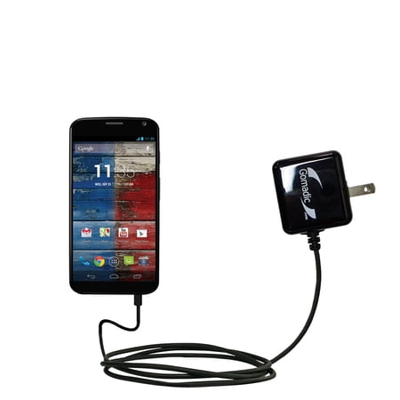 Gomadic Intelligent Compact AC Home Wall Charger suitable for the Motorola Moto X - High output power with a convenient, foldable plug design - Uses T