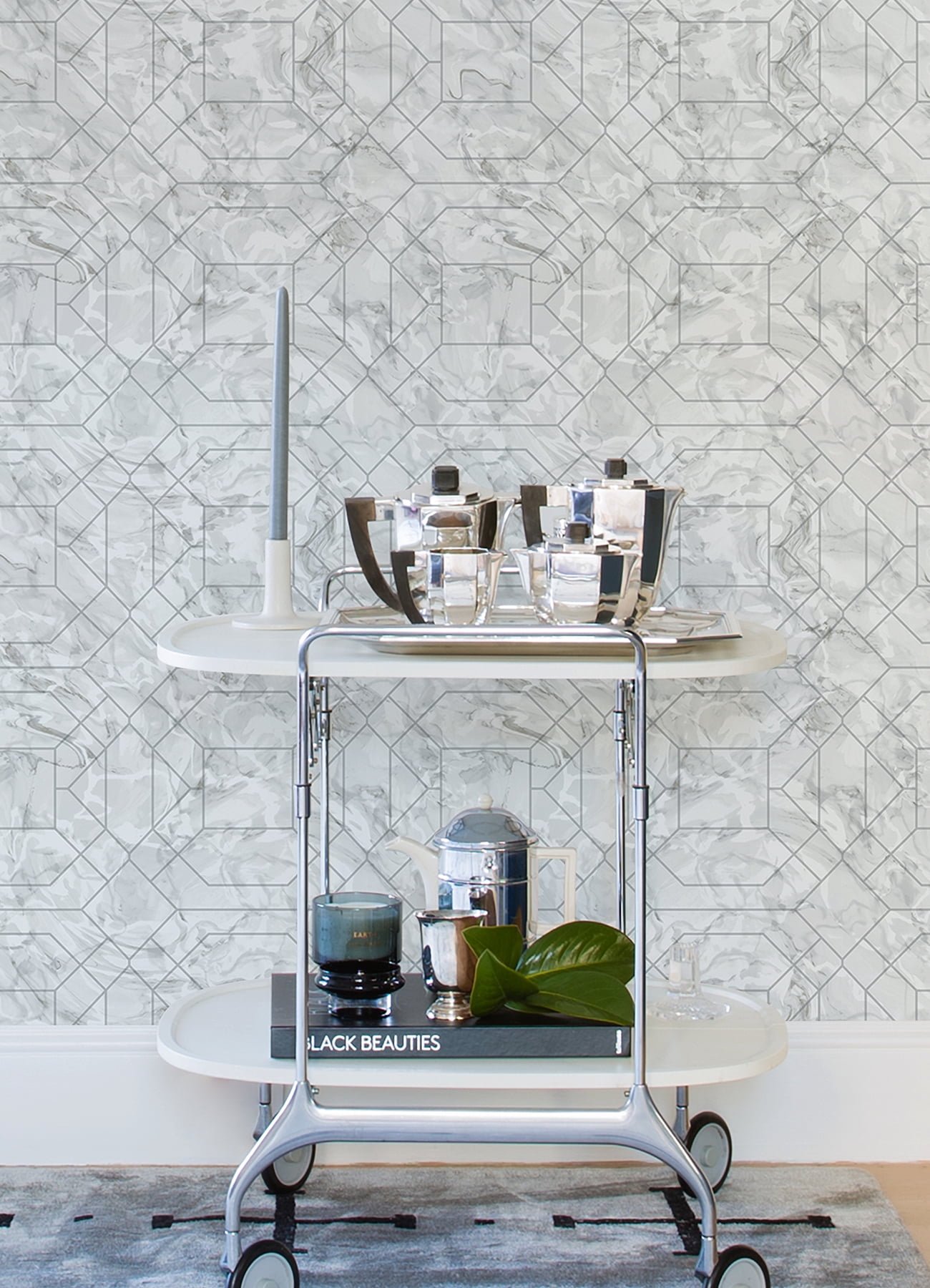 Rachel Zoe Silver Seraphina Peel & Stick Wallpaper