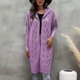 thumbnail image 2 of Arlun Aran Cardigan Sweaters for Women Oversized Cable Knit Open Front Hooded Cardigans Coats Solid Color Long Sweater Coats Fashion Winter Warm Outwear Purple XL, 2 of 5