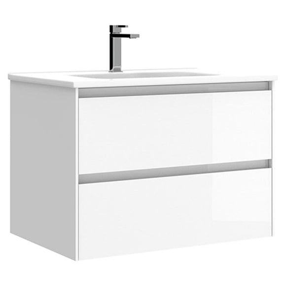 Ws Bath Collections Perla C70 Perla 30" Wall Mounted Single Basin Vanity Set - White
