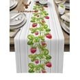 thumbnail image 2 of Plant Fruit Strawberry Wood Grain Table Runner Home Wedding Table Flag Mat Centerpieces Decoration Party Dining Long Tablecloth, 2 of 5