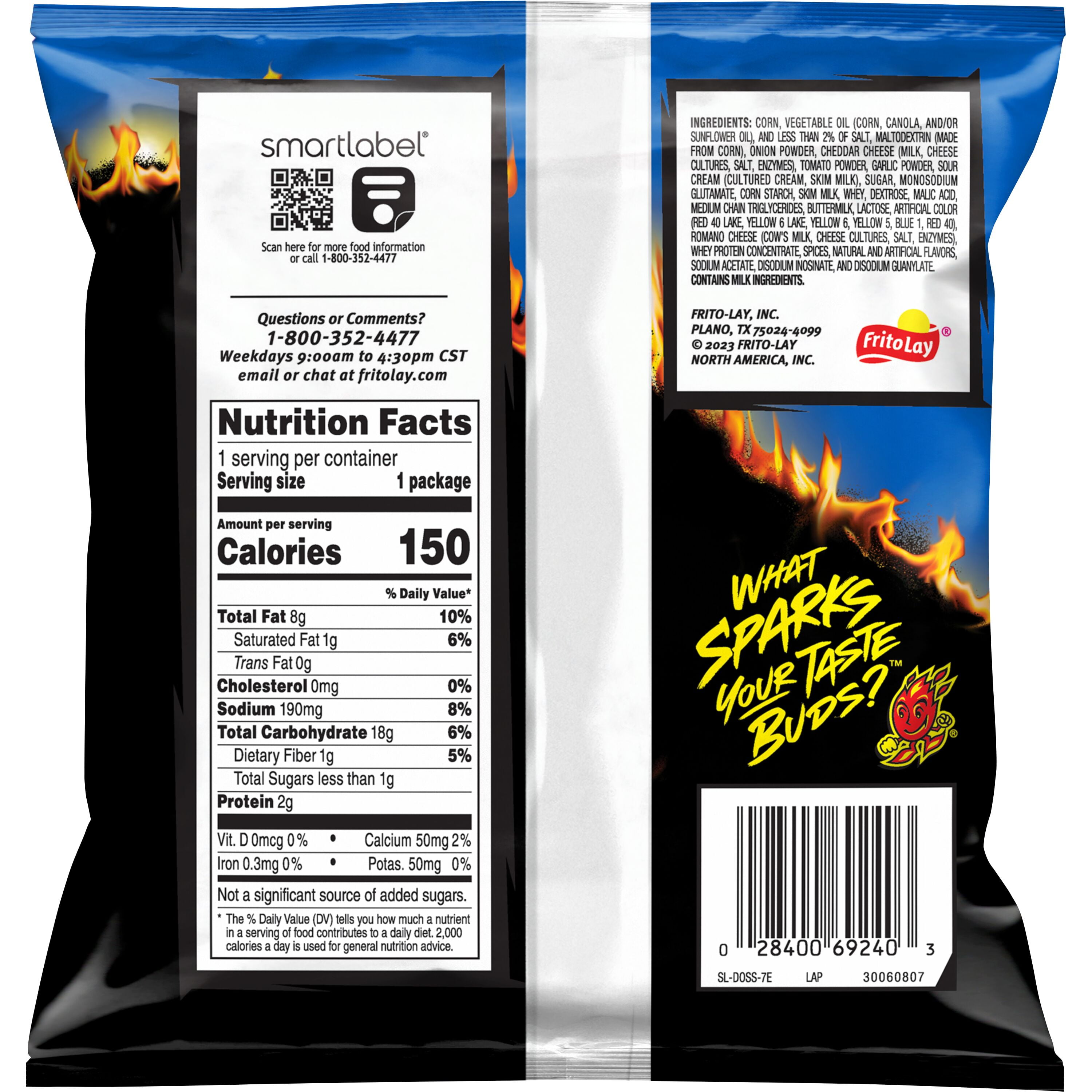Doritos Flamin’ Hot Cool Ranch Flavored Tortilla Chips Snack Chips, 1oz Bag Single Pack (Packaging may vary)