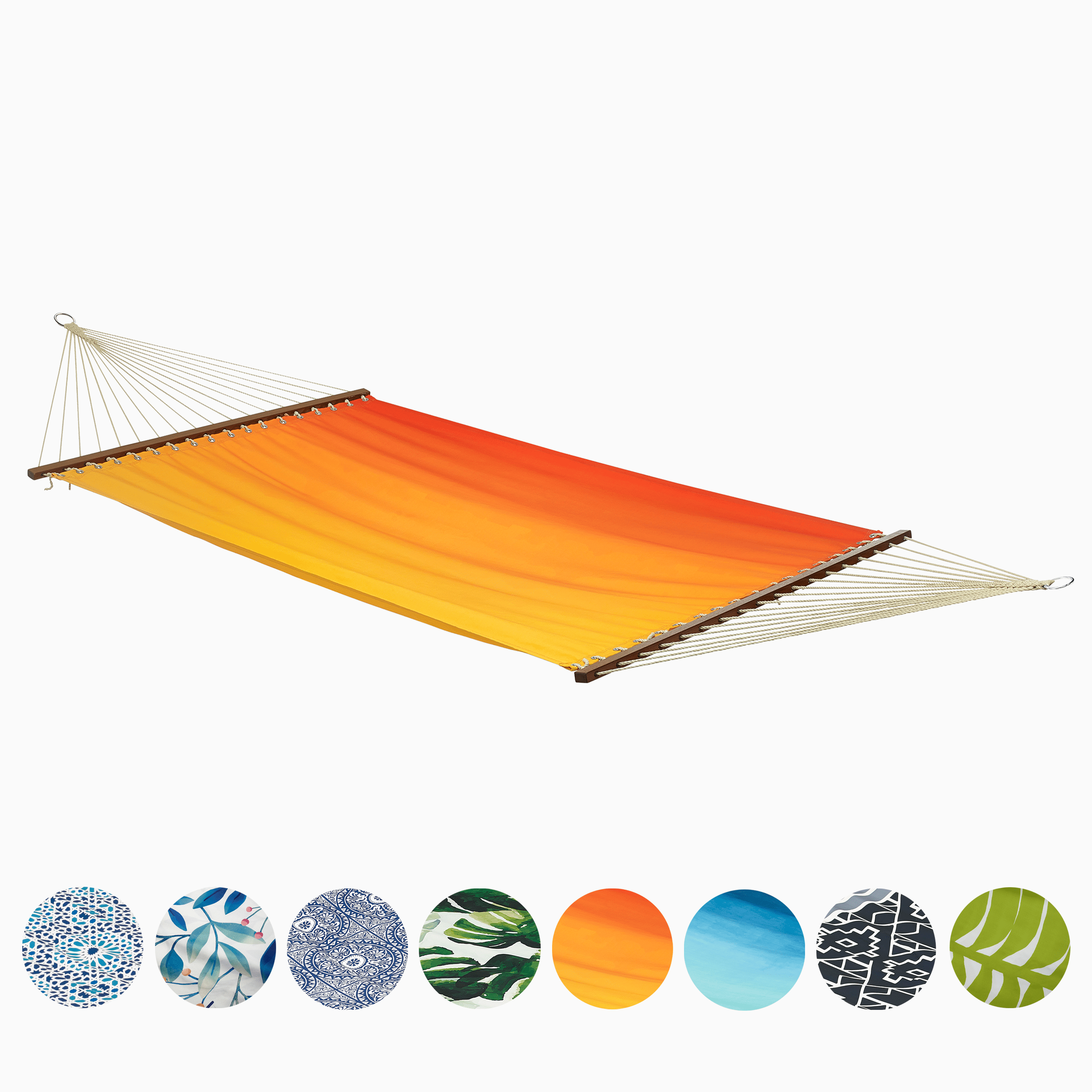 Fab Habitat Ombre Recycled Polyester Hammock - Big Sur - Sunset - Indoor/Outdoor, Quick Dry, 2 Person 460 lbs Capacity - Patio, Poolside, Backyard, Garden, Beach, Balcony - 12-14 ft Adjustable