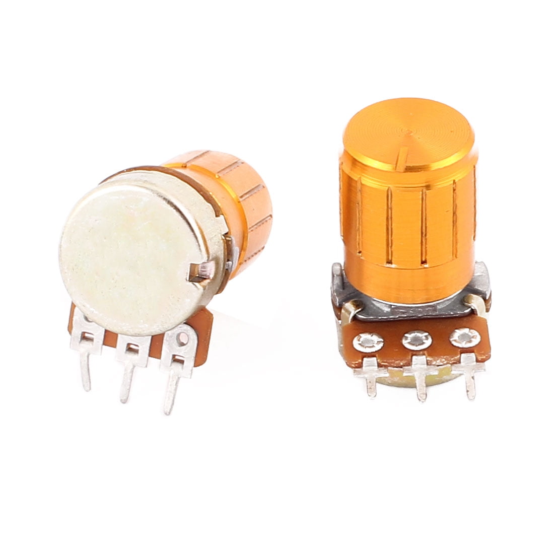 10 Pcs WH148B100K 100K Ohm Rotary Linear Taper Potentiometers w Golden