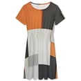 thumbnail image 3 of Orange Geometric Art, Black And White Orange Short Sleeve Dress Women Summer Evening Dresses Ladies Sundress, 3 of 7
