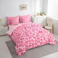 thumbnail image 3 of Homewish Kawaii Initial A Letter Bedding Comforter Set 7pcs, Pink Leopard Cheetah Print King Bedding Sets, Teens Kids Girls Women Reversible Bed Sheets, Lightweight Room Decor, 3 of 7