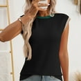 thumbnail image 6 of CYRBOKO Tank Tops for Women, Summer Knitted Crew Neck Soft Sleeveless top Black Size L, 6 of 7