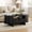 Black, variant on Cartman 47.2" Oval Coffee Table with Storage, Mid-Century Modern Fluted Walnut Wood Center Table - Drawer & Sliding Doors - Curved Edge, Plinth Base for Living Room