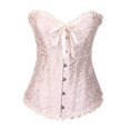 thumbnail image 3 of Corsé floral para mujer, corsé gótico, camisola, lencería, con cordones, espiral de acero albaricoque, 3 of 9