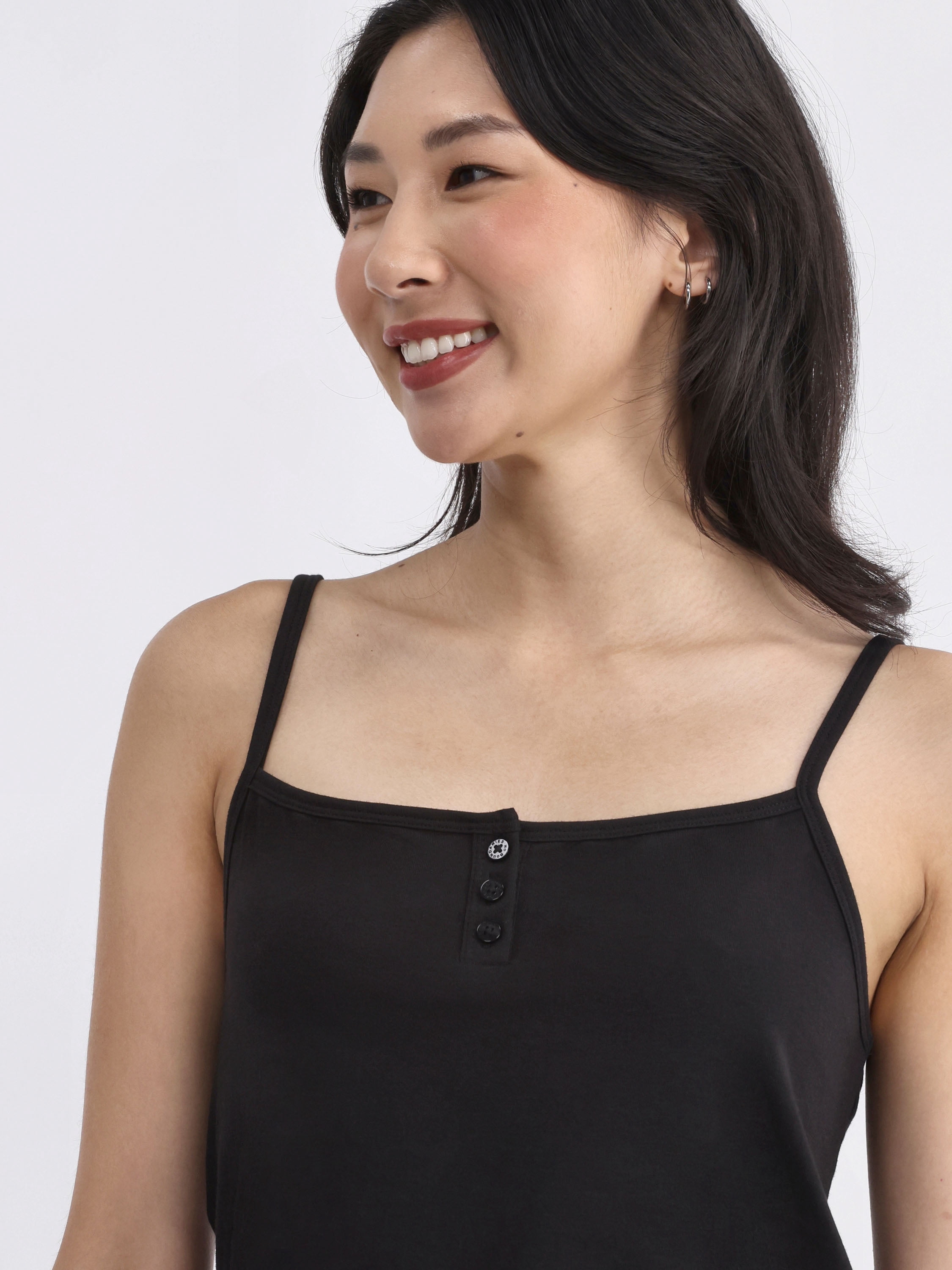 No Boundaries Jersey Sleep Henley Cami, Women's XXS-3X