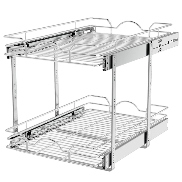 Organizador para gabinete OCG de 2 niveles extraíble cromado 39 x 53 cm