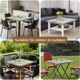 thumbnail image 5 of Green Brown Football Words Pattern Square Fitted Tablecloth with Elastic Edge,Square Table Cover,Washable Elastic Table Cover for Home Kitchen Party Decor 34"x34", 5 of 6
