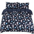thumbnail image 1 of Unique Bargains 3 Piece Brushed Polyester Kids Bedding Duvet Cover Set Space Astronaut Pattern, 1 of 9