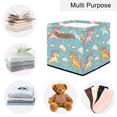 thumbnail image 4 of CURLYOOT 13 x 13 Inch Cube Storage Bin, Unicorn Cloud Fabric Storage Cube Baskets, Closet Shelves Foldable Bins with Leather Handles for Home Organizer, 4 of 7