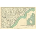 thumbnail image 2 of Bien 18x13 White Modern Wood Framed Museum Art Print Titled - Entrance to Cape Fear River Topographical, 2 of 4