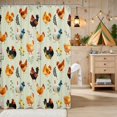 thumbnail image 2 of Erosebridal Chicken Shower Curtain 72Wx78L for Girls, Farm Garden Waterproof Bath Curtain, 2 of 5