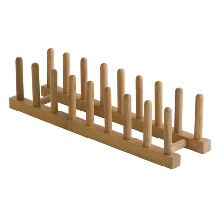 Plate Storage Rack - Lipper Bamboo Plate Rack Holder