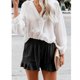 thumbnail image 3 of Pantalones cortos con dobladillo con volantes para mujer,Pantalones cortos con dobladillo con volantes, pantalones cortos con volantes en la cintura elástica lateral, pantalones cortos casuales con dobladillo con volantes, muy recomendados, 3 of 6