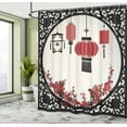 thumbnail image 5 of Ambesonne Ethnic Shower Curtain, Ornate Folkloric Graphic, 69"Wx84"L, Beige Black Red, 5 of 5