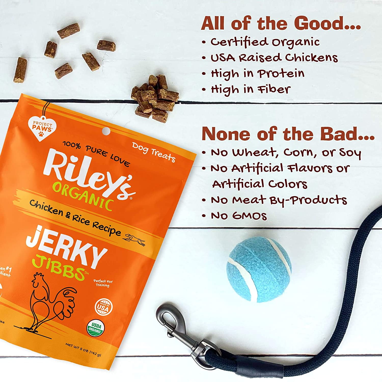 Riley's Organics Chicken & Rice Flavor Training Treats for Dogs, 5 oz. (3 Pack)