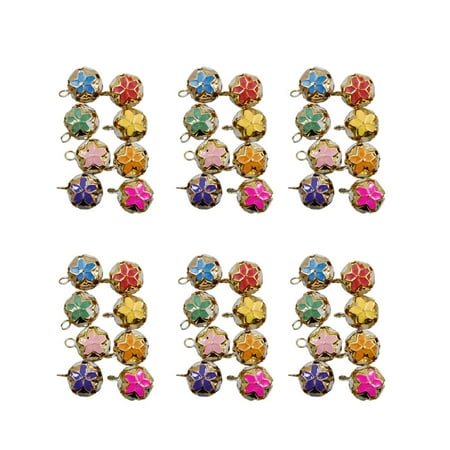 

Tinksky 100 Pcs 14MM Creative Bells Pendant Accessories Hollow Cherry Blossoms Japanese Bells Iron Bells Hanging Accessories Supplies for DIY Craft (Mixed Color)