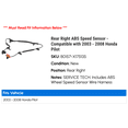 thumbnail image 2 of Rear Right ABS Speed Sensor - Compatible with 2003 - 2008 Honda Pilot 2004 2005 2006 2007, 2 of 2