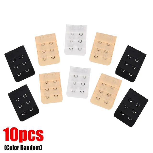 1/10 Pcs Rallonges en Nylon pour Femmes 3 Rangées 2 Crochets Rallonge de Bretelle de Soutien-Gorge Outil de Couture Crochet Accessoires LUHAN