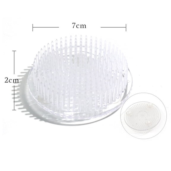 1Pc Round Ikebana Plastic Flower Base Holder Fixed Tools Suction Cup Floral Arrangement Decor Pot Accessories
