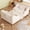light Beige, variant on Euroco Upholstery Toddler Floor Bed with Storage Bags and Guardrails, Beige
