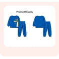 thumbnail image 2 of Bellafa 100% Cotton Toddler Boys Long Sleeve Sweatsuits Outfits Cartoon Crocodile Excavator Prints Sweatshirt Tops and Pants Set 2PCS Boy's Fall Winter Clothes, 2 of 11