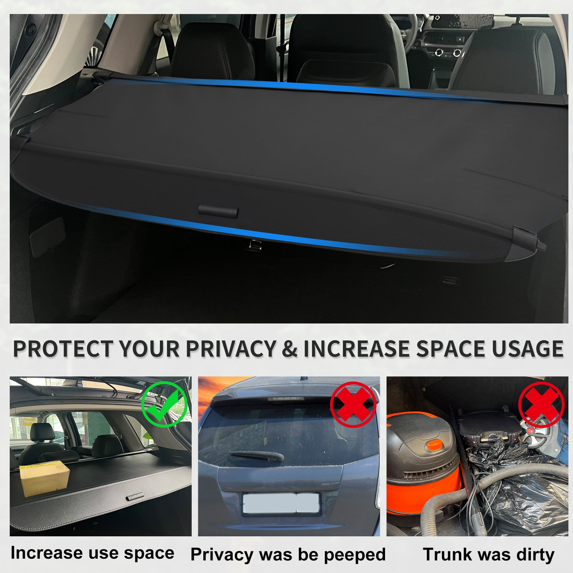 Unique Bargains Retractable Cargo Cover for Honda CRV 2024-2025 Security Shield