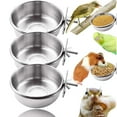 thumbnail image 5 of Stainless Steel Bird Feeding Water Bowls, Parrot Parakeet Cage Accessories, Small Size 10*4.5Cm With Clamp Holder And Spoon, 5 of 5