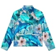 thumbnail image 4 of Jackets for Women Winter Coat Jackets Flannel Stand Collar Jacket(Shark And Flower,Size:S-4XL), 4 of 7