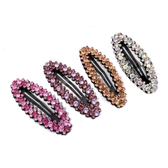 4 Uds. Pinza para el pelo con diamantes de imitación brillantes, Clip BB de aleación Simple a la moda, horquillas para el pelo con Clip LATERAL, pasadores para el pelo para mujer, Accesorios para pein