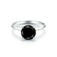 thumbnail image 4 of Gem Stone King 14K White Gold 2.20 Ct Round Black Diamond Women Solitaire Engagement Ring, 4 of 6