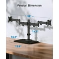 thumbnail image 4 of Freestanding Dual Monitor Stand, 32 Inch Dual Monitor Mount for 2 Screens, Holds up to 19.8 lbs per Arm, Monitor Arm Riser, 4 of 5