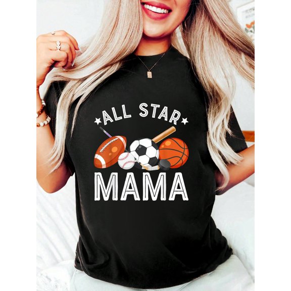 All Star Mama of The Birthday Boy Basketball Soccer Sport T-Shirt