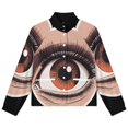 thumbnail image 4 of Jackets for Women Winter Coat Jackets Flannel Stand Collar Jacket(Eye Art,Size:S-4XL), 4 of 7