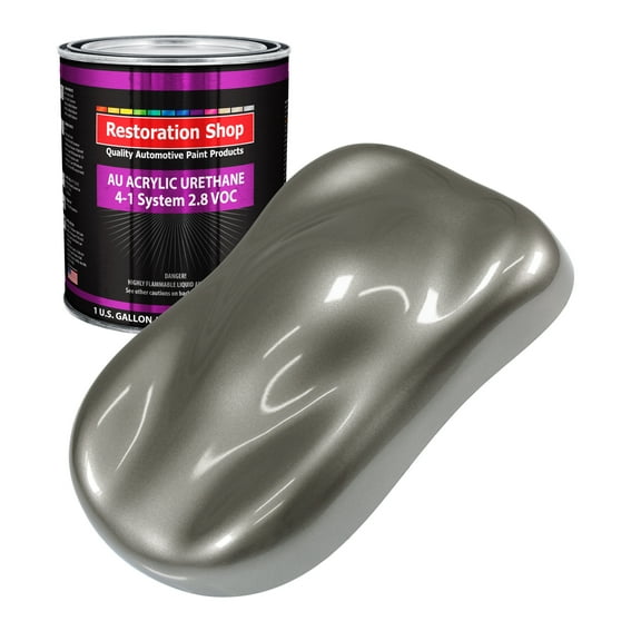 Restoration Shop Graphite Gray Metallic Acrylic Urethane Auto Paint - Gallon Paint Color Only, Single Stage High Gloss