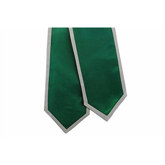 Honors Graduation Academic Stoles/Sashes with Classic End and Trim (Forest Green w/Silver Trim)
