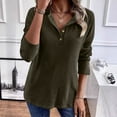 thumbnail image 6 of Womens Ribbed Fall Clothes, Long Sleeve Pullover for Women Fashion Loose Fit Solid Color Button Up Crewneck Sweaters, 6 of 6