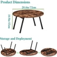 thumbnail image 2 of Folding Coffee Table Rustic Small Coffee Tables,Foldable Round Table for Small Spaces,Mid  Wood Coffee Table for Living Room, Home, Office,Easy Assembly,Brown, 2 of 7