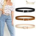 thumbnail image 3 of JASGOOD Women Leather Belts For Jeans Dresses Pants Ladies Waist Belt with Gold Buckle 3 Pack, 3 of 7