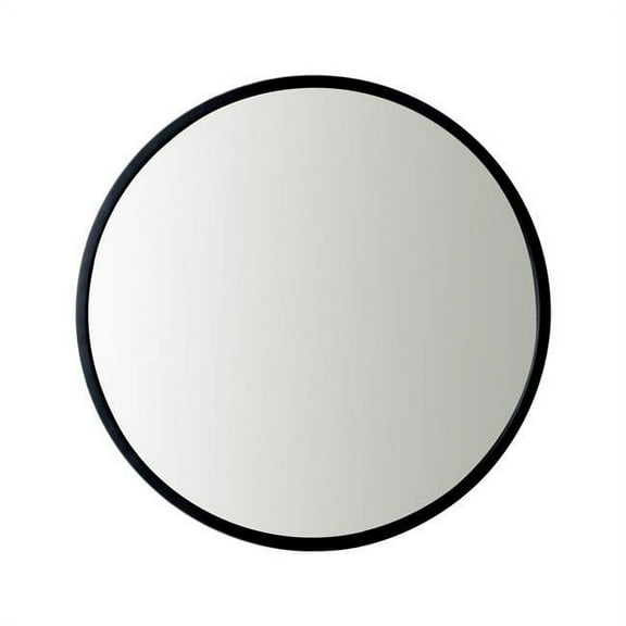 Utopia Alley  Bathroom Round Mirror, Wall-Mounted Bathroom Mirror, 24''Modern Metal Frame, Black/Gold - 24 Black Black